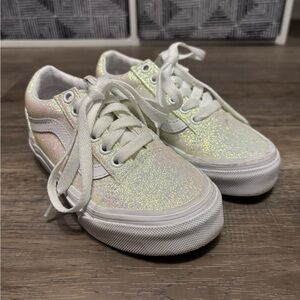 Vans Kids Glittery White Shoes